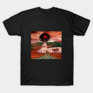 White House Red moon Collage T-Shirt